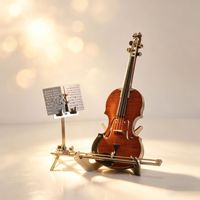 Rompecabezas Metálico 3D de Violín, 135 Piezas, Modelo para Armar, Reproduce Música, Juguete Educativo de 2 Estrellas, Regalo Único, Adorno de Mesa