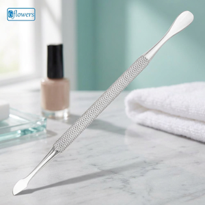 Pousse-cuticules double embout droit en acier inoxydable pour manucure, réutilisable, double tête avec logo personnalisé - Product Image 4