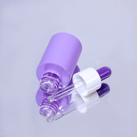 Flacon compte-gouttes en verre coloré de 15 ml pour sérum de soin de la peau avec pipette rose brillante pour essence et huile corporelle