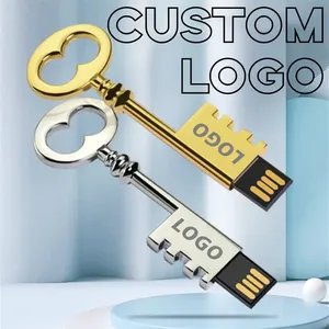 Dernière clé en métal clé USB 2.0 64GB 32GB or argent clé USB 16GB 8GB clé USB vintage <span class=keywords><strong>4GB</strong></span> 2GB 1GB clé USB cadeau - Product Image 5