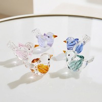 Figurine d'oiseau en verre émaillé Zibo Liuli personnalisable, faite à la main, miniature en fil de fer, statue d'animal, décoration de bureau, vente en gros