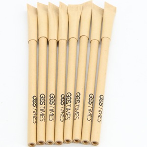 100% phân hủy sinh học màu đen <span class=keywords><strong>Biro</strong></span> cán tái chế xây dựng thương hiệu biểu tượng tùy chỉnh sinh thái thân thiện kraft giấy bút bi - Product Image 1