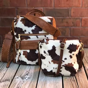 Wholesale Custom Fashion Western Bag Crossbody Purse Cow Print Shoulder Bag Women