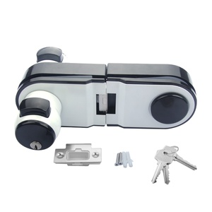 European Ball <strong>Knob</strong> <strong>Black</strong> White Zinc Alloy Glass <strong>Door</strong> Cylinder Lock Tempered Glass Durable Key Operated Anti-Theft Office Central - Product Image 1