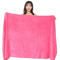 Ensemble de serviettes de bain XL en microfibre absorbante épaissie brillante de couleur pure serviette tissée avec logo pour la douche de spa de plage vente en gros