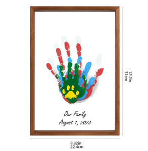 Cadre photo transfrontalier New Spot Couple Family Handprint Flip DIY Home Handprint Table Artisanat en bois - Product Image 1