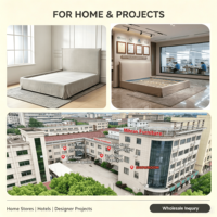 Modernes 100% Leinen-Bett mit Verstellbarem Kingsize-Bettrahmen, Abnehmbarem Bezug, Massiven Eichenholzbeinen und Lattenrost, Einfache Montage, Großhandel