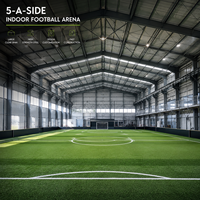 Structure en acier pour hall de sport de football en salle, portée claire de 50 m, certifiée EN1090 CE, directement de l'usine