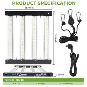 ไฟปลูกต้นไม้ Lucius 240W แบบ 4 บาร์ สเปกตรัมเต็มรูปแบบ สำหรับปลูกพืชในร่มและแก้วมังกร - Product Image 3
