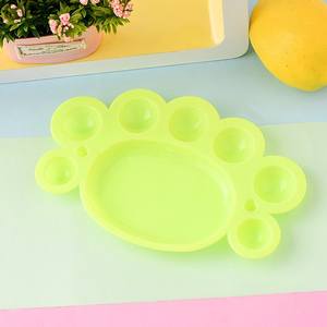 Paleta de pintura redonda de plástico acrílico transparente para niños al por mayor, paleta de pies pequeños Bo Hao de 16,2X10,2 cm para artistas - Product Image 3