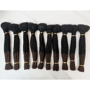 Wholesale Human hair Dreadlock Extensions Vendors 0.8 cm 0.6cm T1B/4# Color 100% Handmade Human Hair Dreadlock Extension