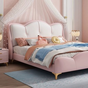 Letti Moderni Colorati per Bambini con <span class=keywords><strong>Gambe</strong></span> in Metallo e Struttura in Legno, Imbottiti, Arredamento Camera da Letto, Letto Morbido per Bambini e Bambine - Vendita all'Ingrosso - Product Image 3