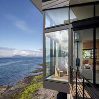 Système de porte-fenêtre fixe en aluminium pour véranda en verre, double vitrage à rupture de pont thermique, certifié Energy Star, minimaliste, du sol au plafond