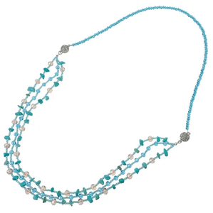 Collier à plusieurs brins avec perles, fermoir magnétique, superposé, unisexe, tendance, bijoux à la mode, cadeau - Product Image 1