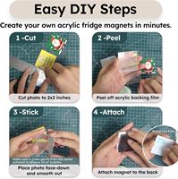 Magnet Kulkas Akrilik Bening Bentuk Tidak Beraturan Set DIY Desain Wabi-Sabi Perekat Sudah Terpasang Alas Magnetik Kosong Suvenir Pariwisata