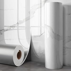 Nouveauté : Stickers muraux géométriques blancs autocollants ignifuges – Décoration moderne pour la maison, l'école et l'usage domestique (salle de bain, salle de sport) - Product Image 1