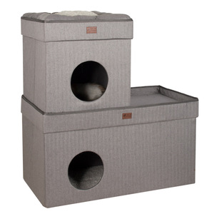 Cat House Foldable Indoor <b>Pet</b> <b>Bed</b> With Scratcher For Small Cats Winter Warm Collapsible Cat Supplies - Product Image 5