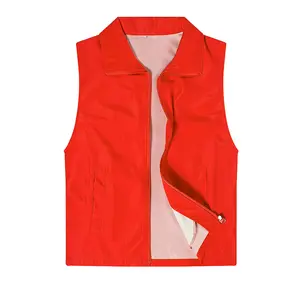 Jinteng oem logo personalizzato evento pubblicitario volontario di beneficenza gilet rosso gilet gilet volontario su misura abiti da lavoro personalizzati