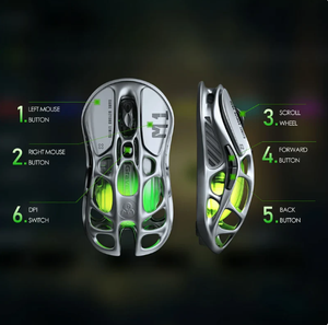 GravaStar Mercury M1 Pro OEM Ratón inalámbrico para juegos-PAW3395 26000 DPI RGB Carcasa de aluminio MOQ 2 Razer/HyperX Alternativa - Product Image 3