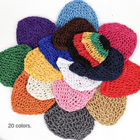 Bandeau en résille de couleur unie pour femmes, accessoire de cheveux pour la plage, l'été, couvre-chef élastique au crochet, cadeau.