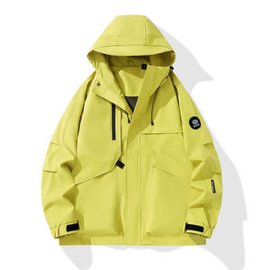 Fluorescent Green Windproof Jacket With Inner Liner Winter Outdoor Workwear - Product Image 1
