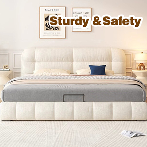 Phật Sơn hiện đại NỘI THẤT PHÒNG NGỦ Nữ Hoàng giường sang trọng Vua Kích thước rắn gỗ nền tảng GIƯỜNG KHUNG nổi cổ điển giường đôi thông minh - Product Image 4