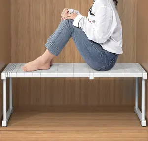 Étagère de Tension de placard et support de rangement en métal extensible organisateur réglable séparateur de diviseur de bricolage pour armoire armoire placard - Product Image 4