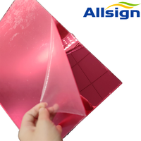 ALLSIGN Plaque acrylique miroir rose doré, or, argent de 3 mm de bonne qualité pour usage intérieur et extérieur avec film de protection en PE