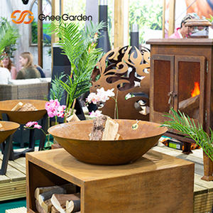 Foyer en métal en acier corten fait à la main design carré rouge rouillé pour jardin extérieur patio fête bois de chauffage - Product Image 6