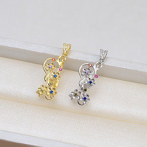 Collar con Colgante de Perla Barroca de Plata S925 Hecho a Mano, Accesorio de Moda DIY con Perla de Forma Especial 1406, Soporte Vacío para Perlas para Mujer - Product Image 2