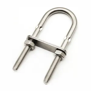 High Standard Stainless Steel Wire Rope Fittings Pipe Clamp Marine Hardware Boat U Shaped Bolt Nut Bow Eye U Bolt
