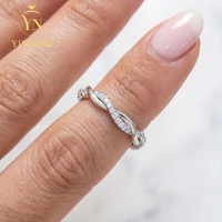 Bague empilable en argent 925 de haute qualité avec moissanite, motif corde torsadée, style simple et luxueux, pour femme