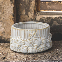 Pot de fleur en céramique moderne d'intérieur personnalisé de haute qualité Pot de conque et de coquille Pot émaillé pour la décoration de la maison