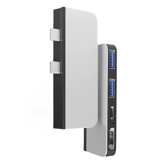 USB 4 Port 3.0 Multifunction Hub Aluminum Alloy Shell Sliver Docking Station Type C Hub for Microsoft Surface Pro 8/9 Stock