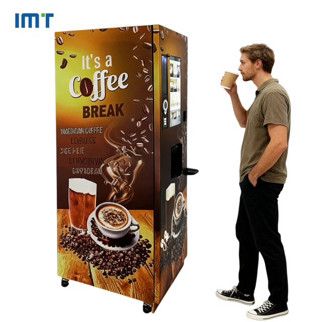 Hot Cold Coffee & Tea Vending Machine 24/7 Fully Automatic Steel SDK Enabled with Coin/Bill/Credit Card Payment 300-600 Capacity