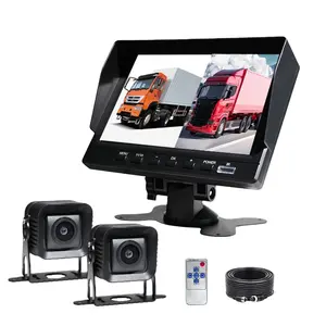 ZYX OEM camion tracteur 7 pouces Ahd Tft Lcd Quad Image écran de voiture 720p Dvr enregistrement Split voiture vidéo camion moniteur caméra de recul