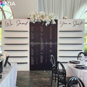 อุปกรณ์ตกแต่งงานแต่งงาน LEDA สีดำขาว สไตล์เรียบง่าย ชั้นวางแชมเปญอะคริลิคสำหรับฉากหลังงานแต่งงาน - Product Image 1