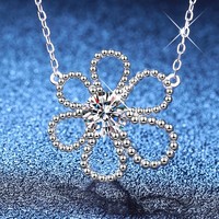 Joyería fina S925 plata esterlina Vvs 1 quilate moissanita diseño de moda diamante colgante collar joyería nupcial regalo