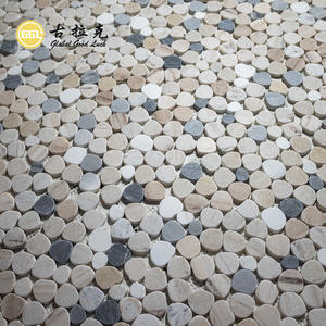 Mosaïque de galets naturels polis - Forme de galets de rivière lisses pour mur de salle de bain, sol de spa, décoration de jardin - Product Image 4