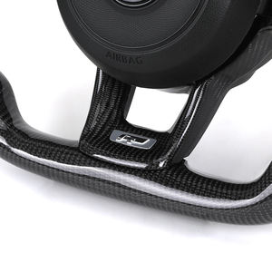 Volante Deportivo <span class=keywords><strong>R</strong></span> <span class=keywords><strong>Line</strong></span> de Cuero Semiperforado y Fibra de Carbono para VW Volkswagen Golf 5 6 7 <span class=keywords><strong>R</strong></span> MK5 MK6 MK7 MK7.5 Gti Polo Passat B8 - Product Image 3