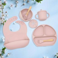 Ensemble d'alimentation pour bébé en silicone en forme d'animal Bloqueur de nourriture pour enfants avec plaque d'aspiration pour nourriture par Babi Feed Set