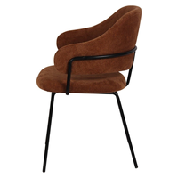 Chaise de banquet élégante et ergonomique en tissu marron rembourré avec pieds en métal, fabriquée en Chine