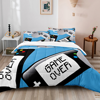 Jogo de personalidade 3d neon, jogo de cama para meninos e meninas, 3 peças, conjunto personalizado, capa de colcha, edredon
