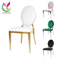 Gold Stainless Steel Wedding Chair for Restaurant and Banquet with Round Back