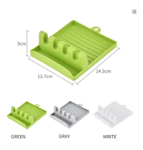 Estante de Cocina Multifuncional de Plástico con Espátula, Cuchara y Tapa, con Tapete Antideslizante, Gancho <span class=keywords><strong>para</strong></span> Ollas y Soporte de Pared - Product Image 2