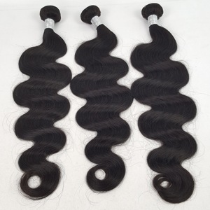 Estensione della tessitura dei capelli Remy indiana 100% naturale nero corpo onda massa di capelli umani fasci Super doppio disegnato per lo stile Microtwist - Product Image 3
