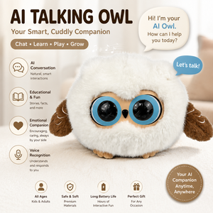 Peluche GUGU OWL AI, jouet mignon personnalisé en coton PP, tissu doux, jouet éducatif intelligent de haute technologie pour enfants - Product Image 1