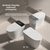 Toilette intelligente super pratique avec siège chauffant et télécommande, design moderne à poser au sol pour les maisons européennes et américaines