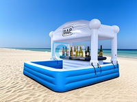 Bar de piscine gonflable cour extérieure Portable arrière-cour événement fête barre de plage gonflable tente barre flottante de mer