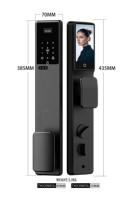 Nouvelle Serrure Intelligente 2026 Tuya – Serrure de Porte Numérique à Mot de Passe en Alliage d'Aluminium avec Reconnaissance d'Empreintes Digitales et Faciale pour Porte en Bois